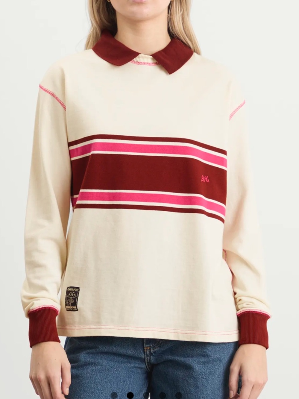 DAMSON MADDER OLINA PLACEMENT STRIPE RUGBY SHIRT